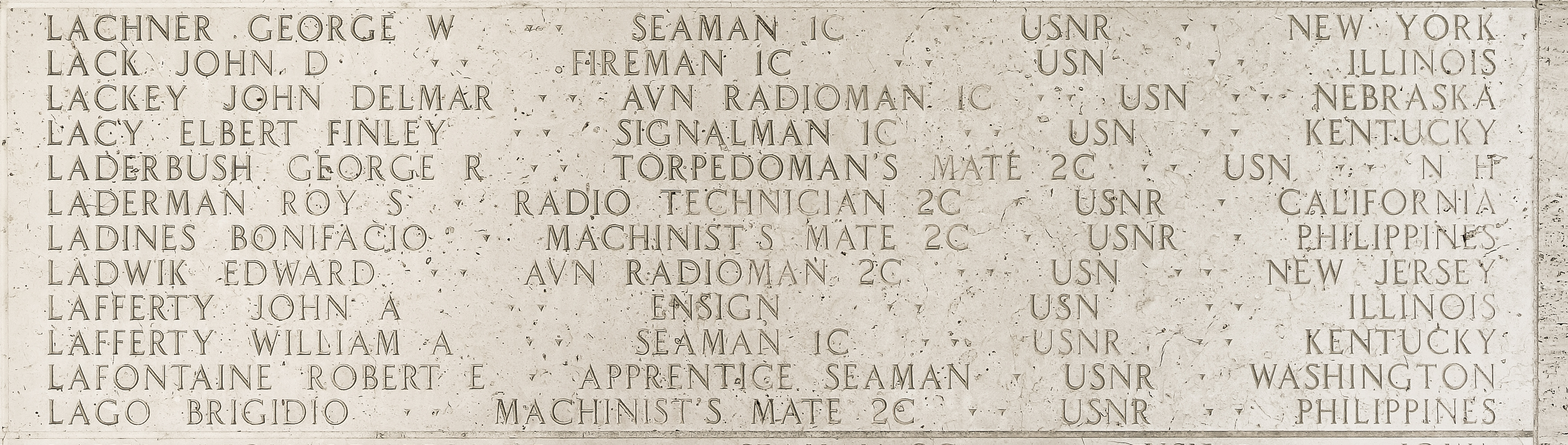 Robert E. Lafontaine, Apprentice Seaman